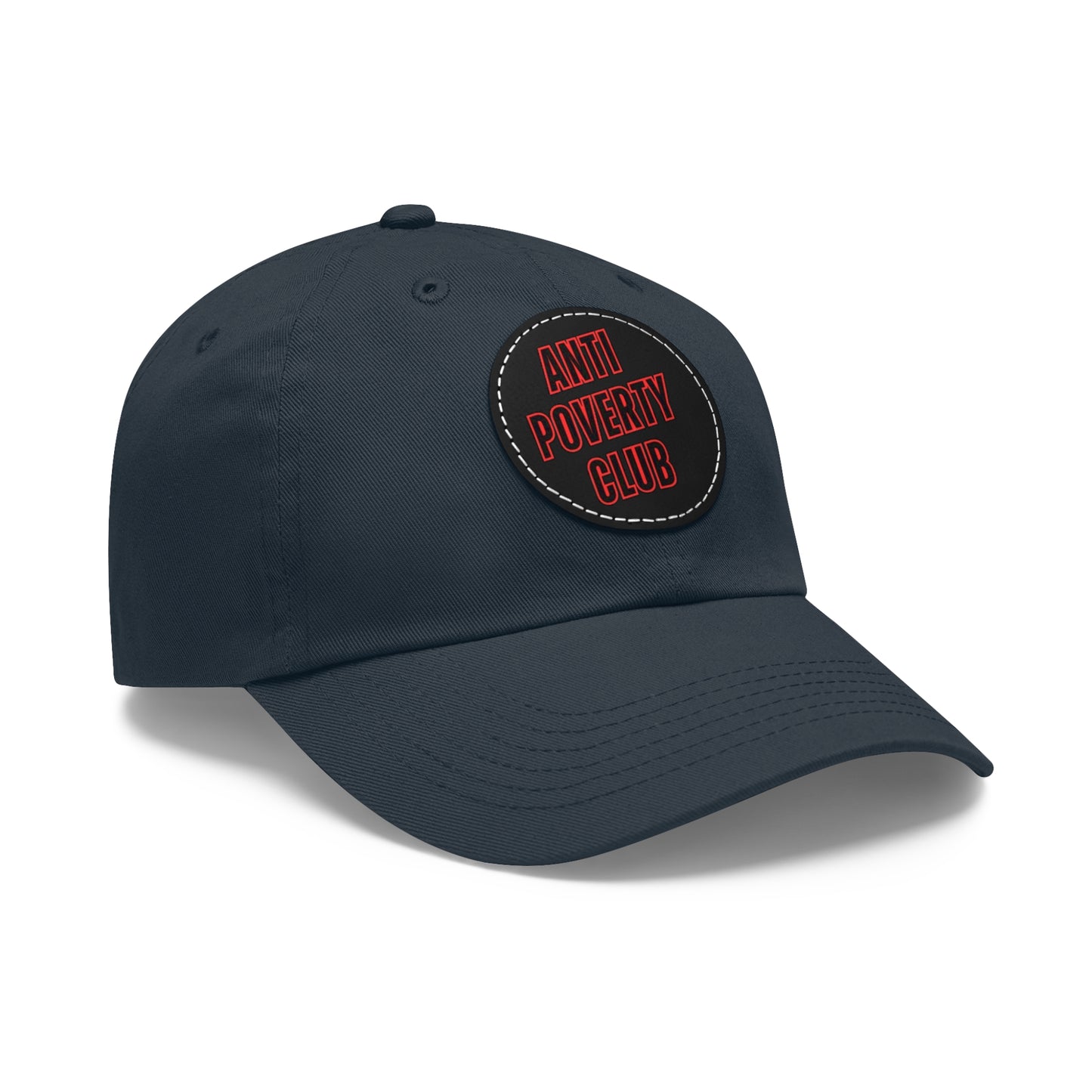 Anti Poverty Club Dad Hat with Leather Patch (Round)