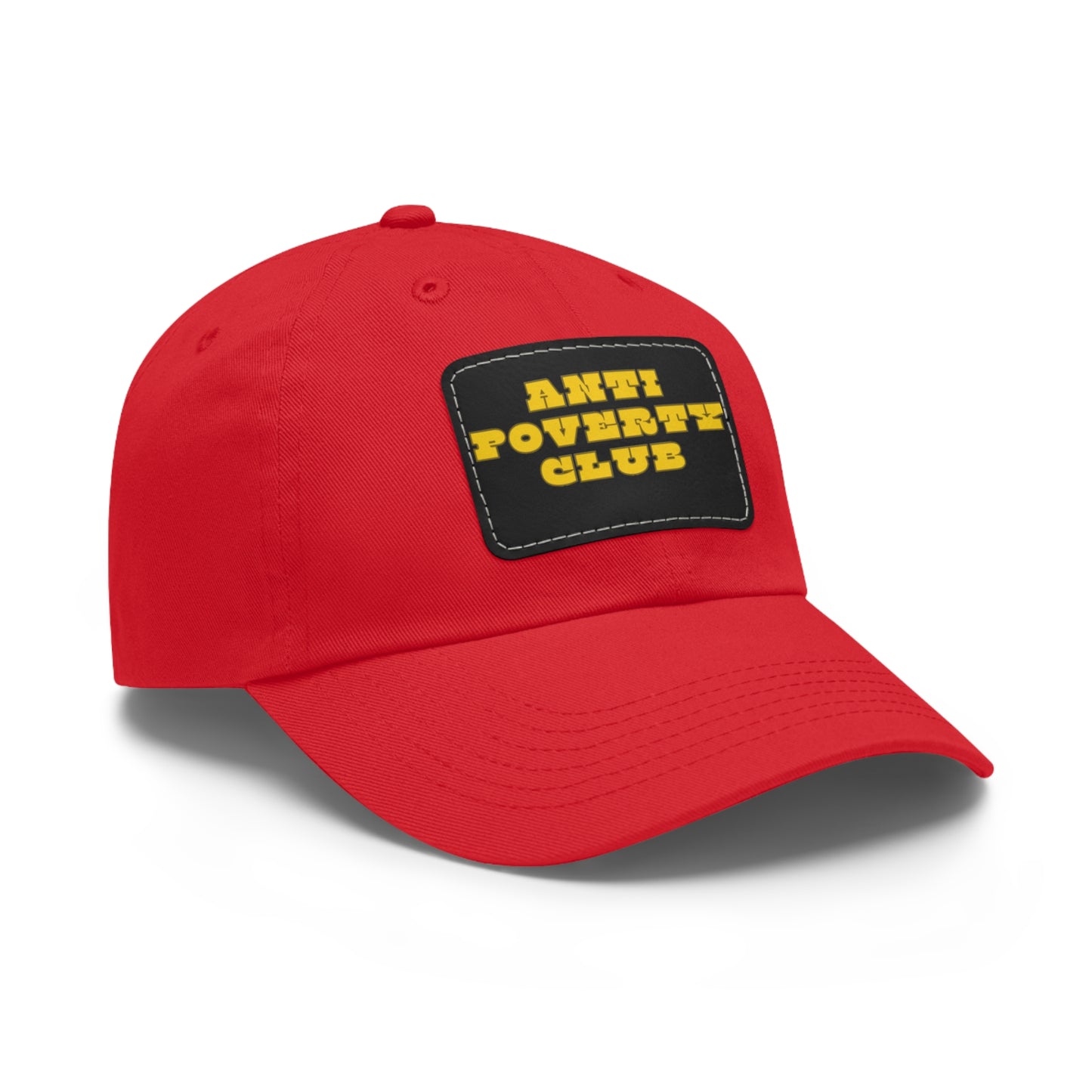 Anti Poverty Club Dad Hat with Leather Patch (Rectangle)