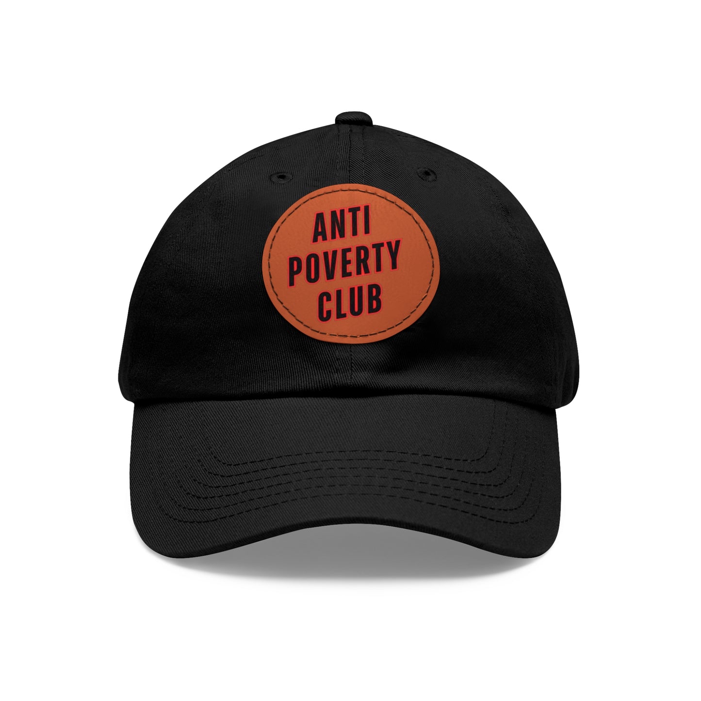 Anti Poverty Club Dad Hat with Leather Patch (Round)