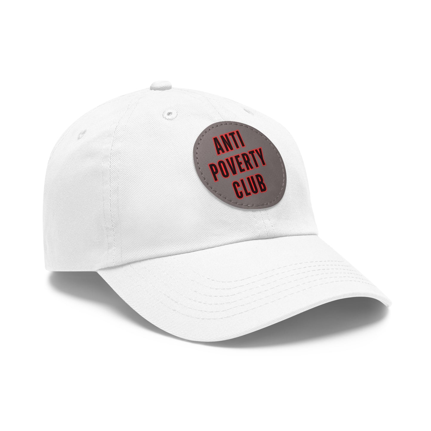 Anti Poverty Club Dad Hat with Leather Patch (Round)