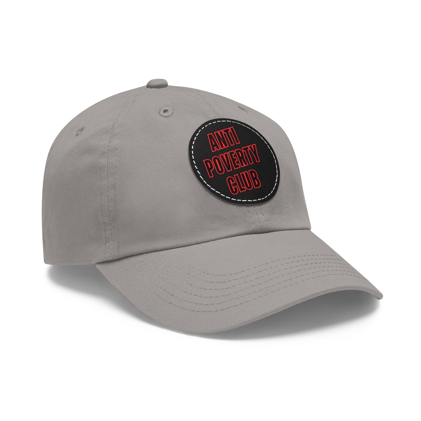 Anti Poverty Club Dad Hat with Leather Patch (Round)