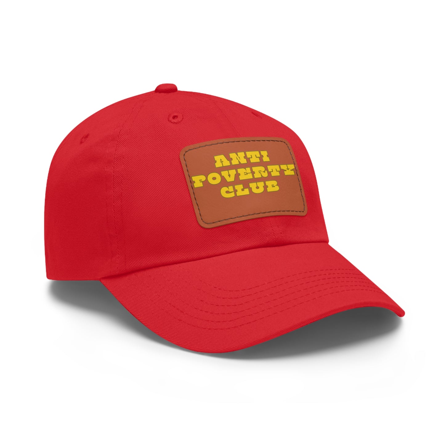 Anti Poverty Club Dad Hat with Leather Patch (Rectangle)