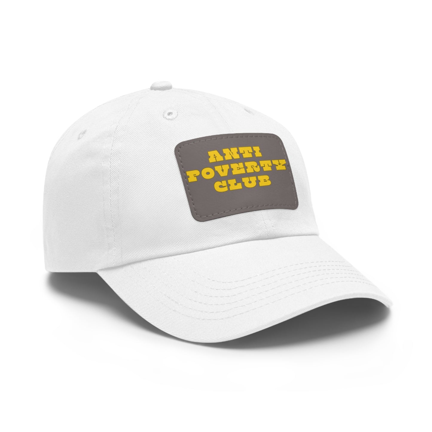 Anti Poverty Club Dad Hat with Leather Patch (Rectangle)