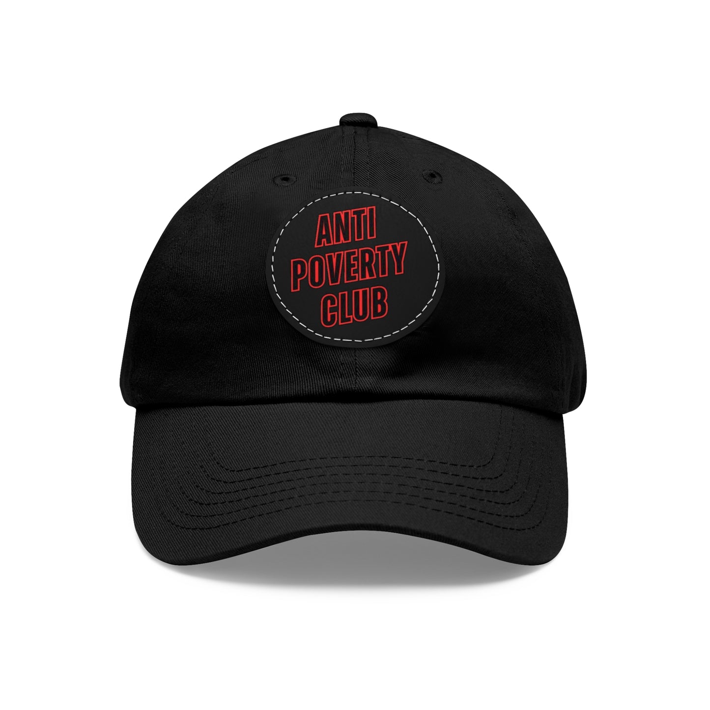 Anti Poverty Club Dad Hat with Leather Patch (Round)