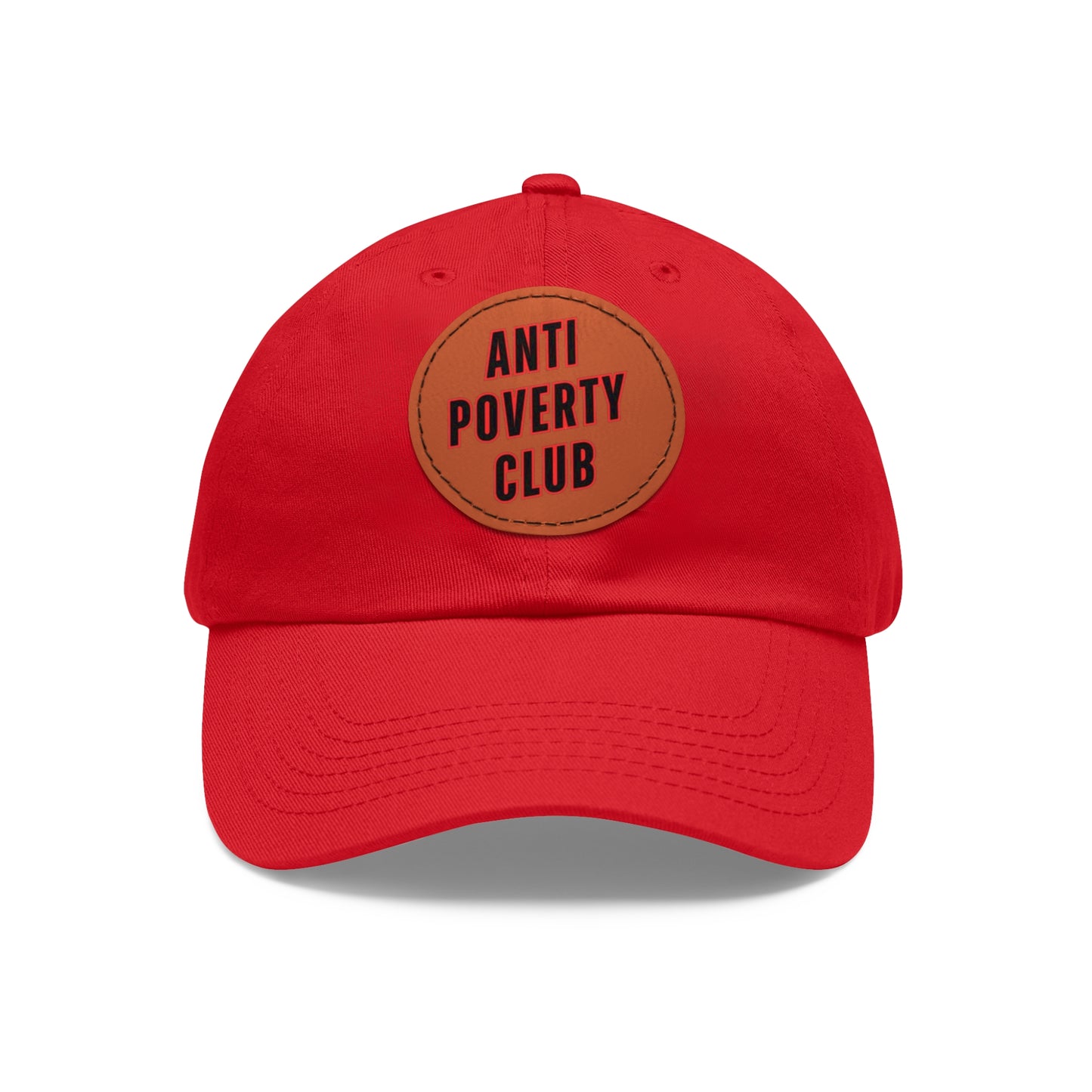 Anti Poverty Club Dad Hat with Leather Patch (Round)