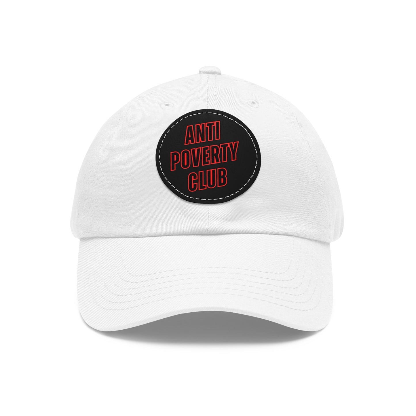 Anti Poverty Club Dad Hat with Leather Patch (Round)