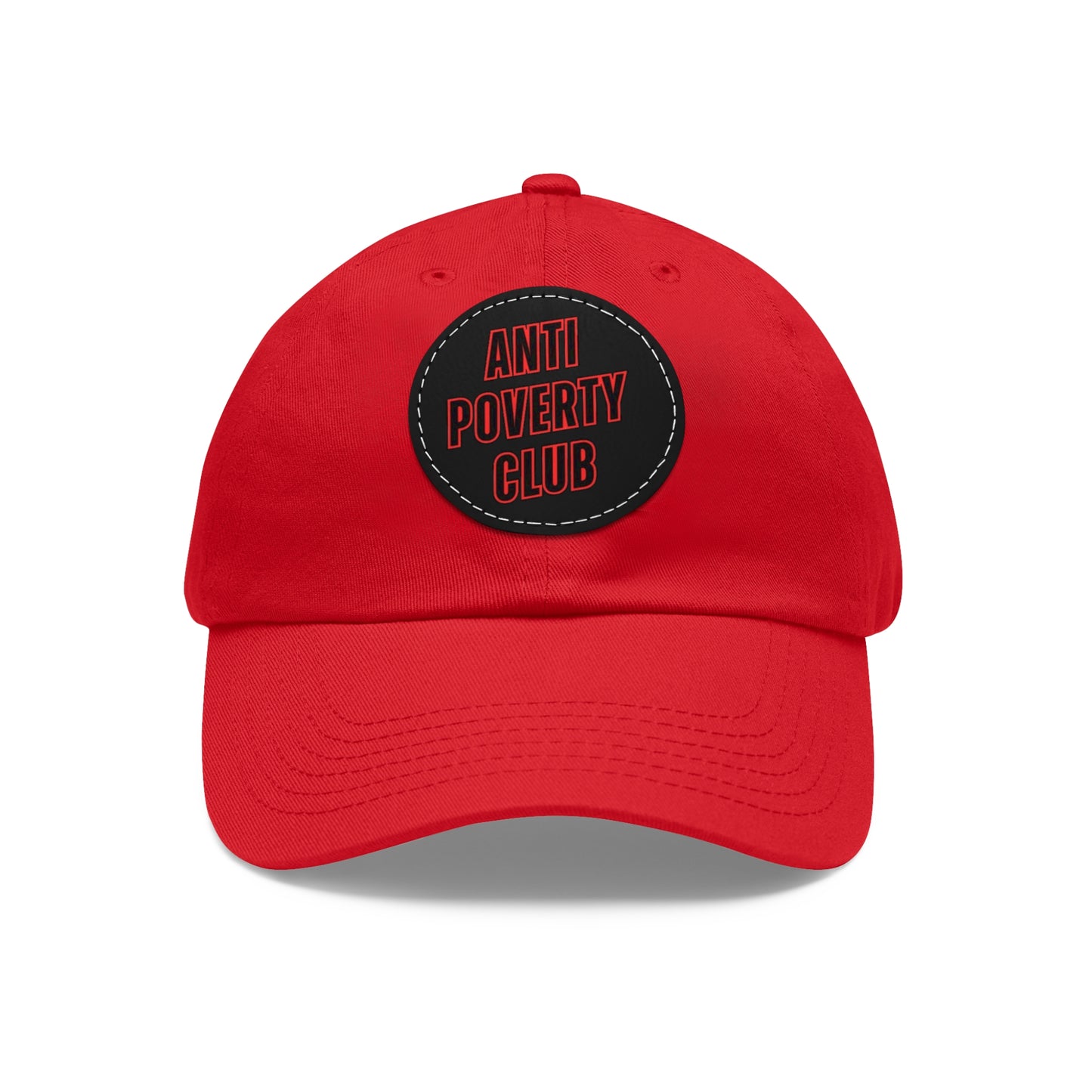 Anti Poverty Club Dad Hat with Leather Patch (Round)