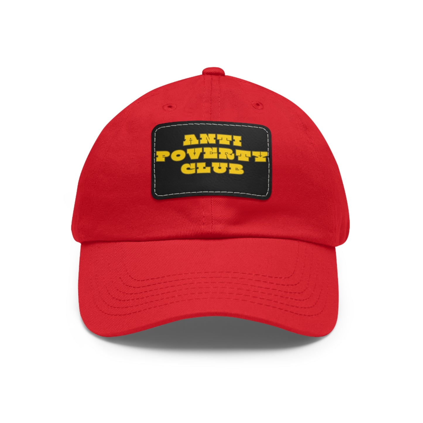 Anti Poverty Club Dad Hat with Leather Patch (Rectangle)