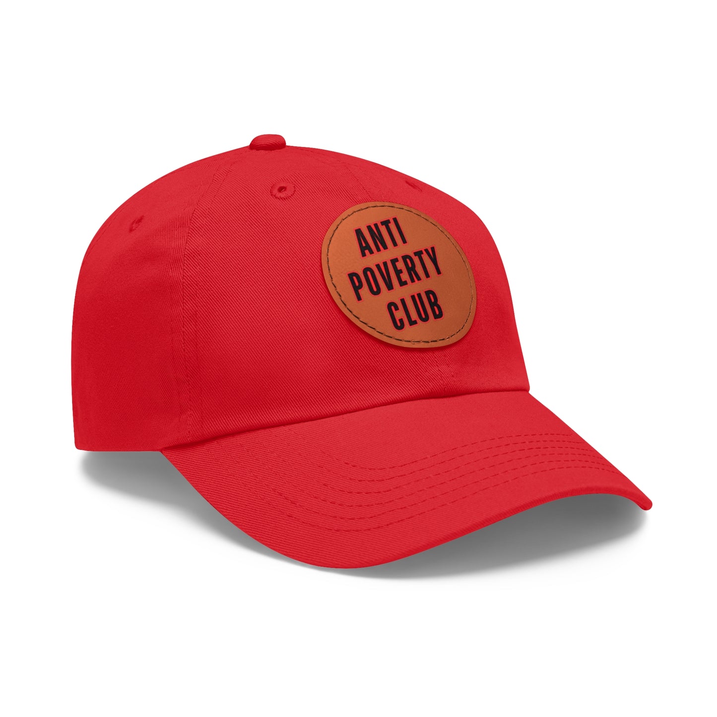 Anti Poverty Club Dad Hat with Leather Patch (Round)