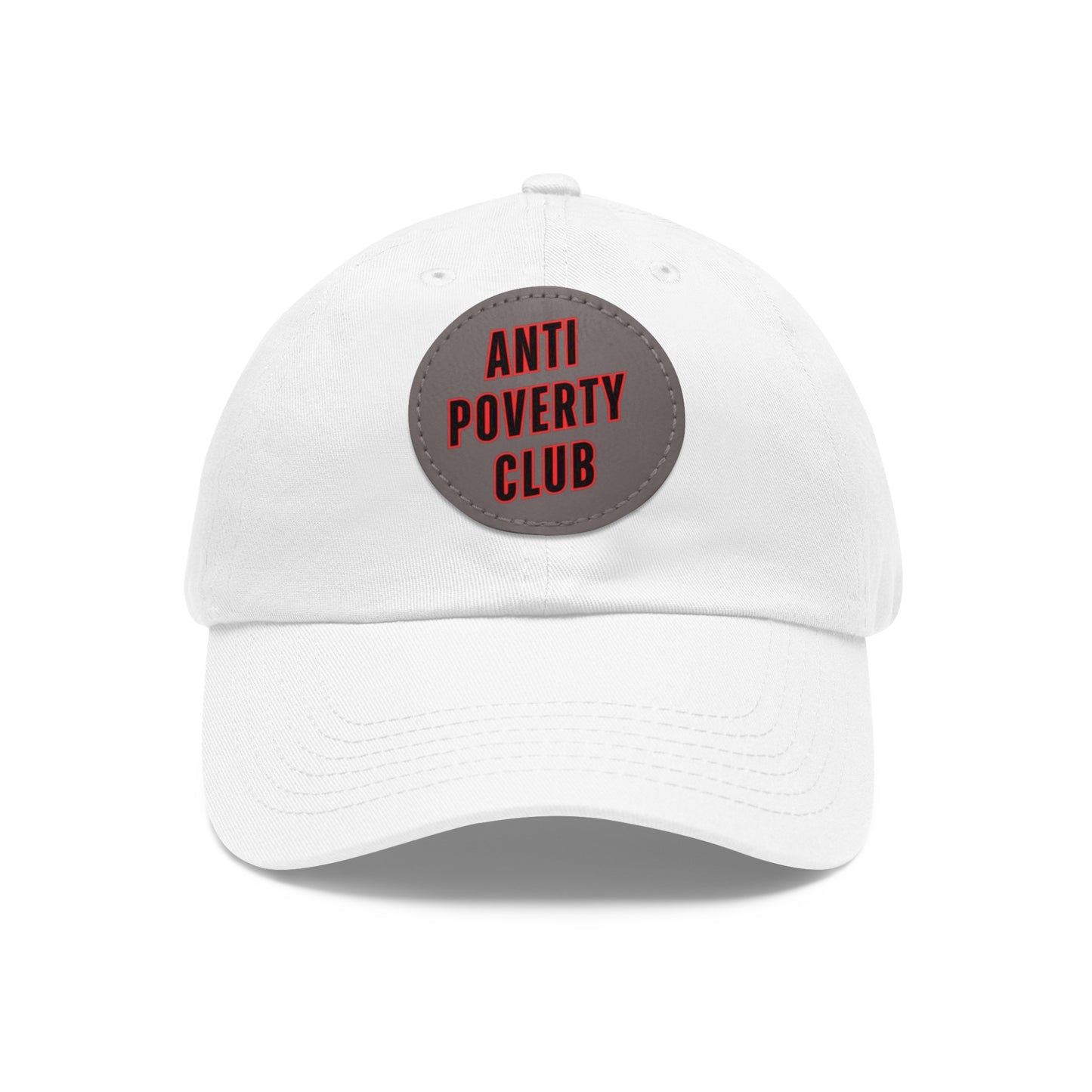 Anti Poverty Club Dad Hat with Leather Patch (Round)