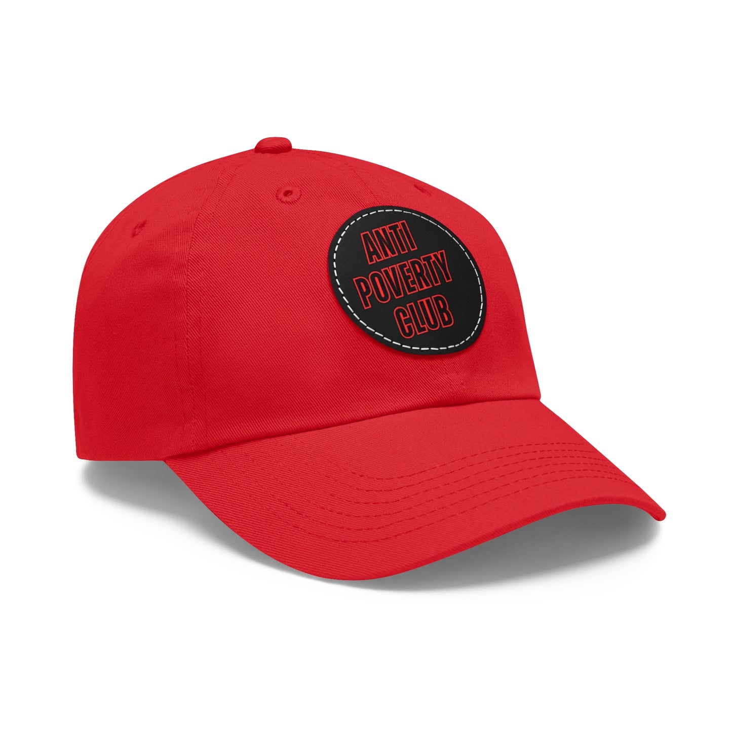 Anti Poverty Club Dad Hat with Leather Patch (Round)