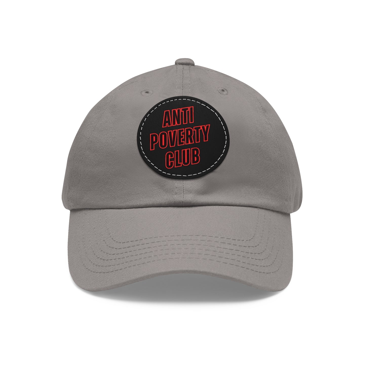 Anti Poverty Club Dad Hat with Leather Patch (Round)