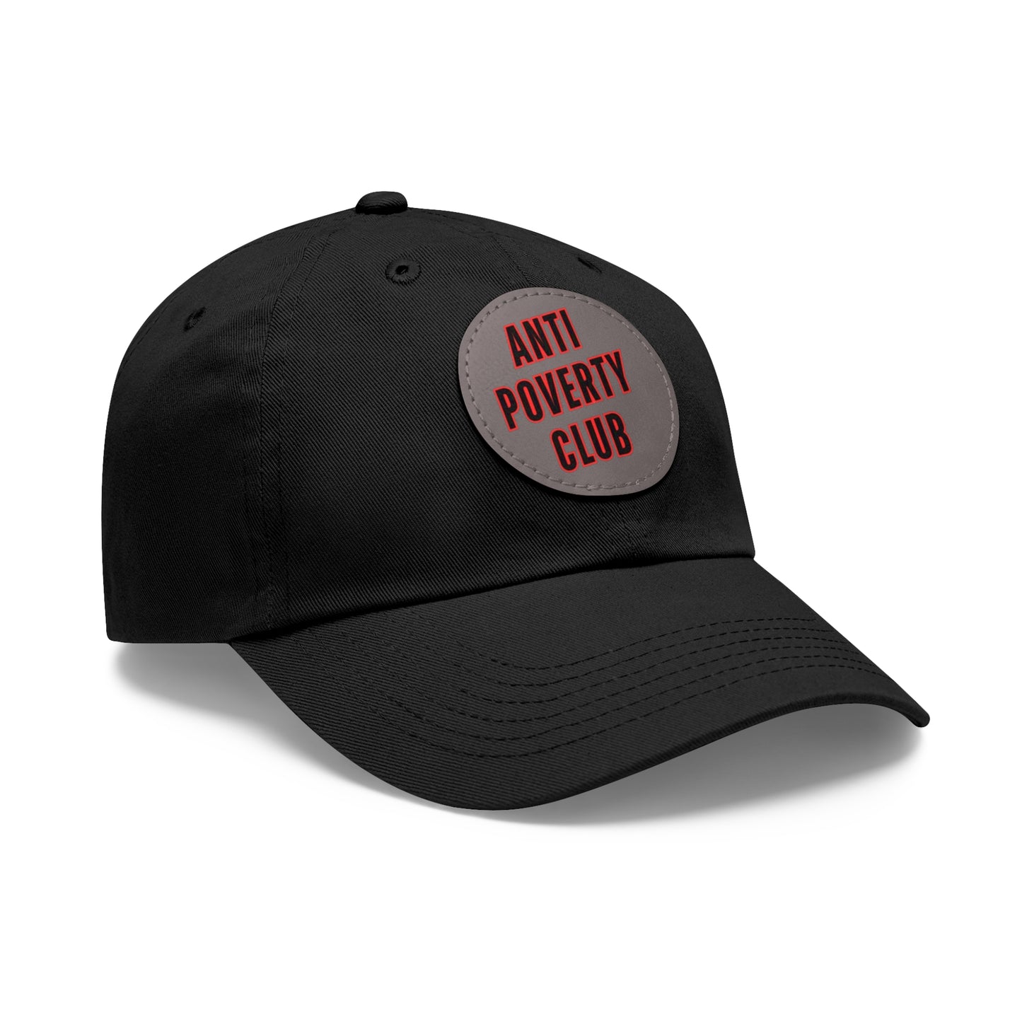 Anti Poverty Club Dad Hat with Leather Patch (Round)